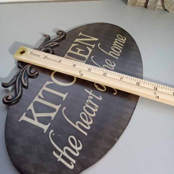 Kitchen‎ Metal Sign " Kitchen The Heart Of The Home" Oval Brown - Picture 7 of 7